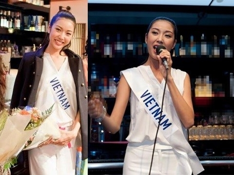Thúy Vân thể hiện ca khúc 'My Vietnam' do chính mình sáng tác tại cuộc thi.